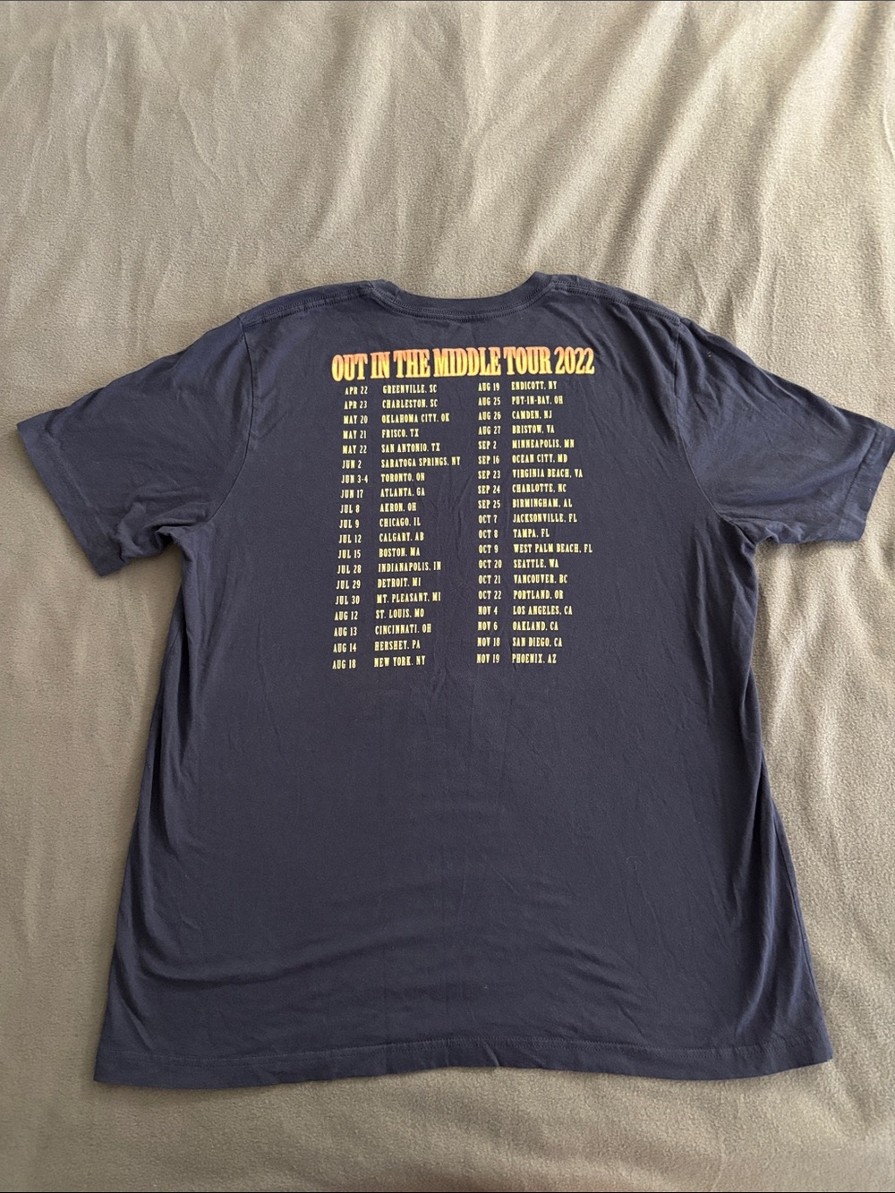 Zac Brown Band Out in the Middle 2022 Tour Graphic Tee XXL Navy - Picture 8 of 9